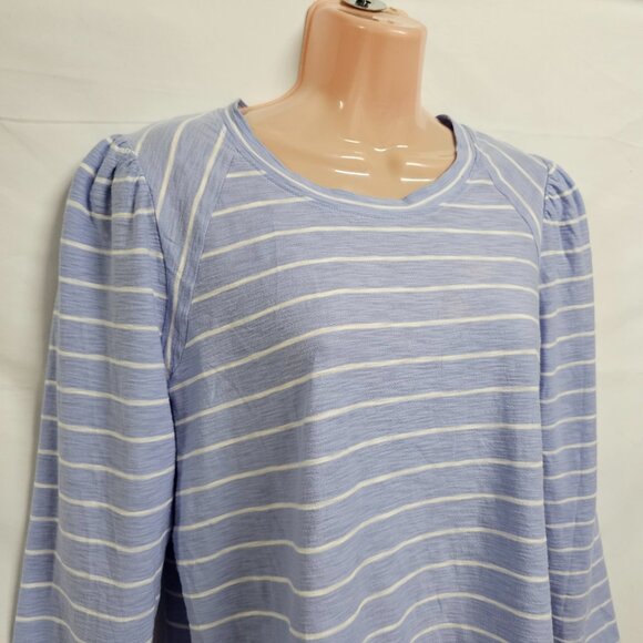 Veronica Beard Jean Mason Baseball Tee Women Size L Blue - Picture 5 of 16